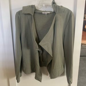 Women’s Army Green Sweater Jacket with Hood